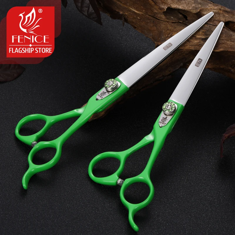 Fenice Professional 7.0 7.5 8.0 inch Pet dog Grooming scissors dog scissors cutting straight shears tijeras tesoura