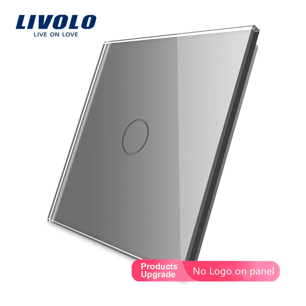 Livolo Luxury Pearl Crystal Glass, 80mm*80mm, EU standard, Single Glass Panel For 1 Gang Wall Touch Switch,VL-C7-C1-11