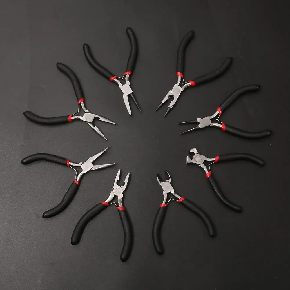 Mini Pliers Tools Set for Jewelry Making Beading round Flat Long Needle Nose Cutting Wire Complete Beading Jewelry Equipment Kit