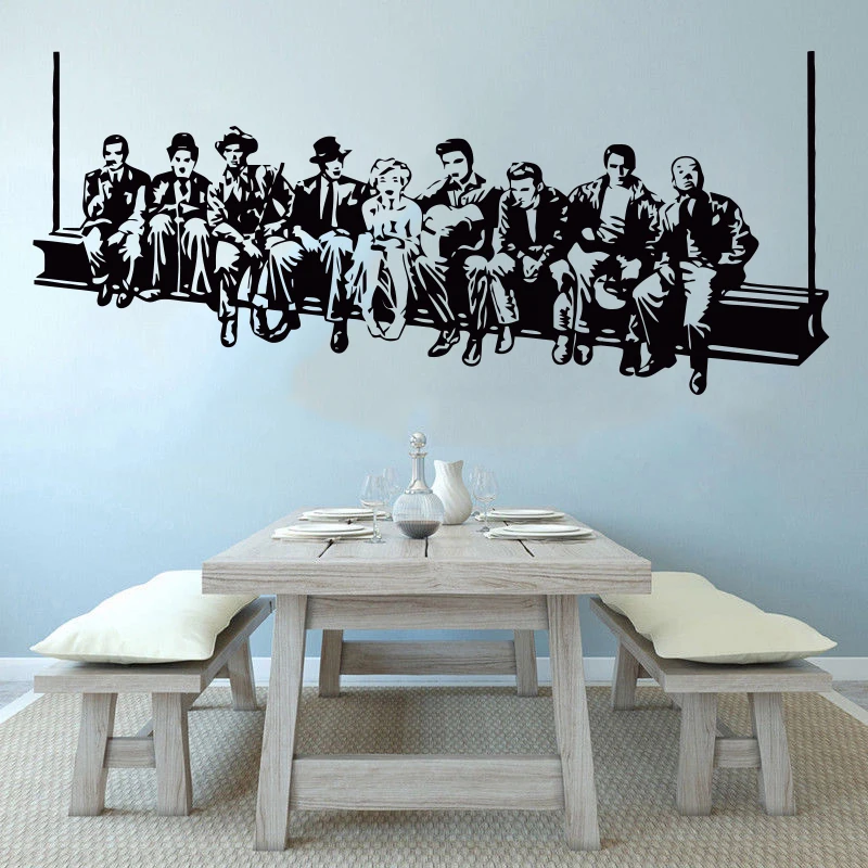 Solemn lunch pvc carved removable wall sticker, suitable for living room house decoration kitchen vinyl art decal SP-699