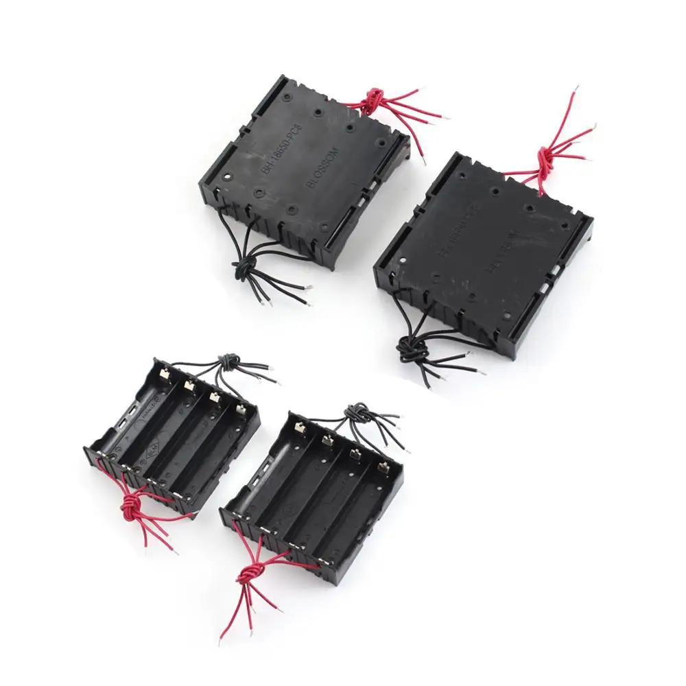MasterFire 20pcs/lot Plastic 18650 Battery Holder Storage Box Case 4 Slots for 4 x 18650 Batteries With 8 Leads DIY Power Bank