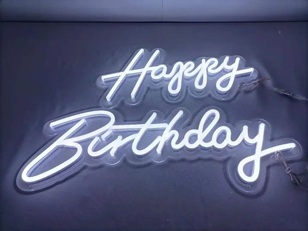 2021 Ins Led Light Letter Happy Birthday DIY Backdrops Neon-Sign Acrylic Board Led Lamps Party Hanging for Wall Arch Table decor