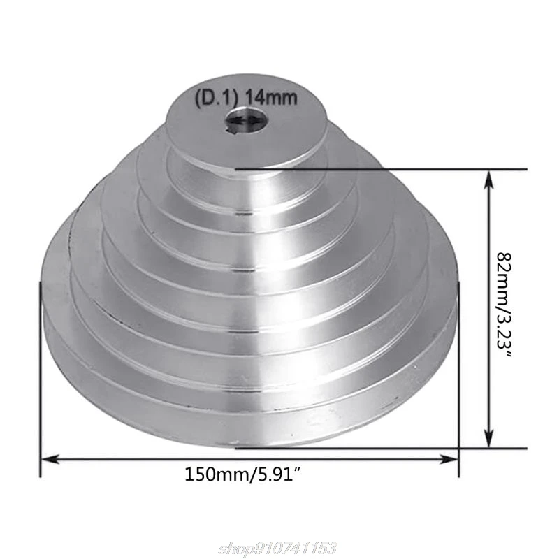 Aluminum A Type 5 Step Pagoda Pulley Wheel 150mm Outer Diameter for V-shaped Timing Belt N05 20 Dropshipping