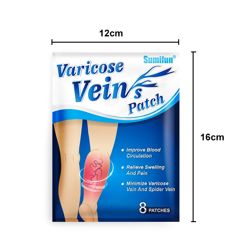 Varizes Patch, Vasculite Treat, remoção da coxa, Pain Relief Plaster, remover obstrução vascular, flebite, 8, 32, 64pcs