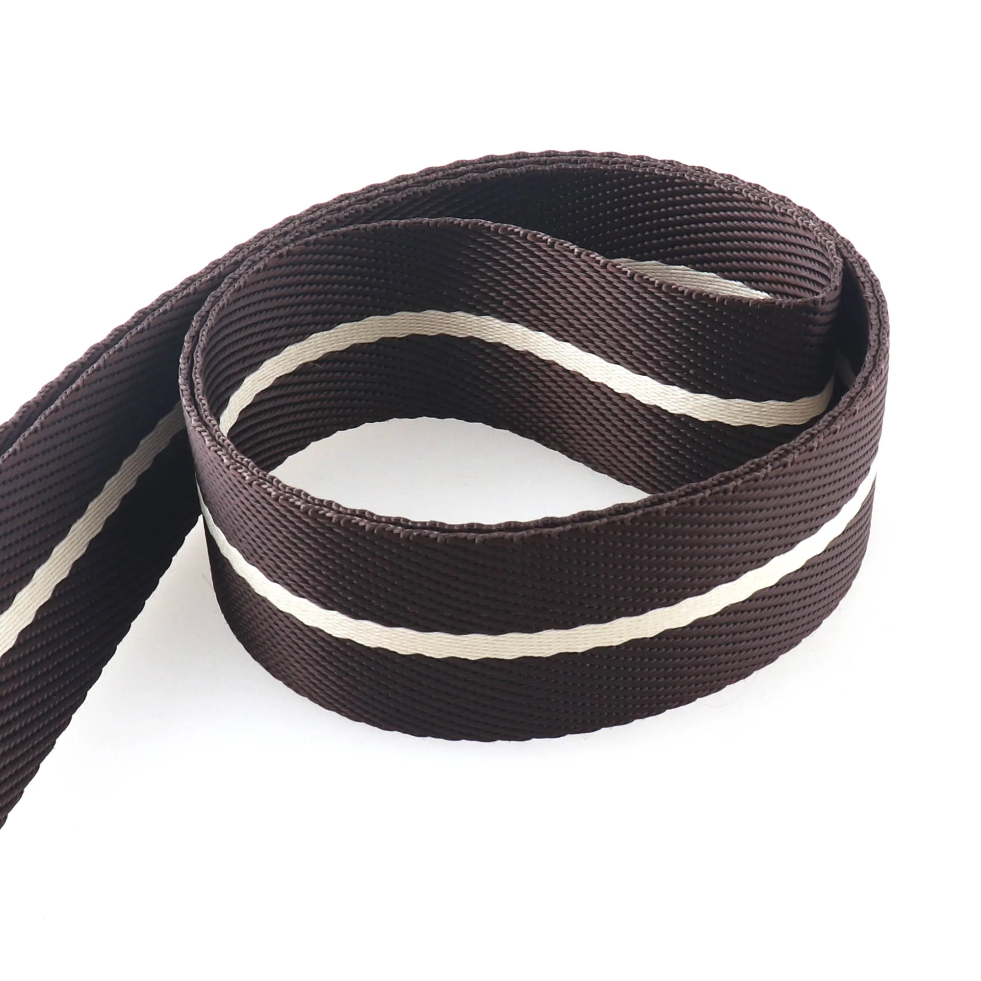 32mm Nylon webbing Pet collar webbing black/brown stripe nylon webbing bag strapping for bag making,dog collar, belts webbing