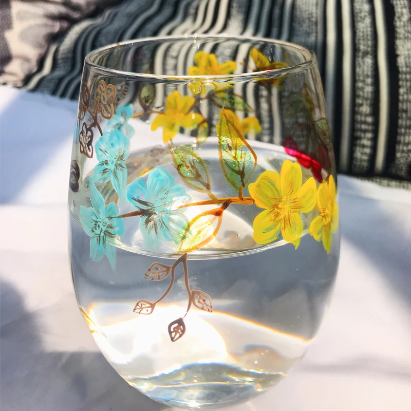 

Creative Hand-Painted Glass Cup, Cartoon Rabbit, Big Capacity Water Cup, Household Drink Cup, Juice Cup, Personality Trend