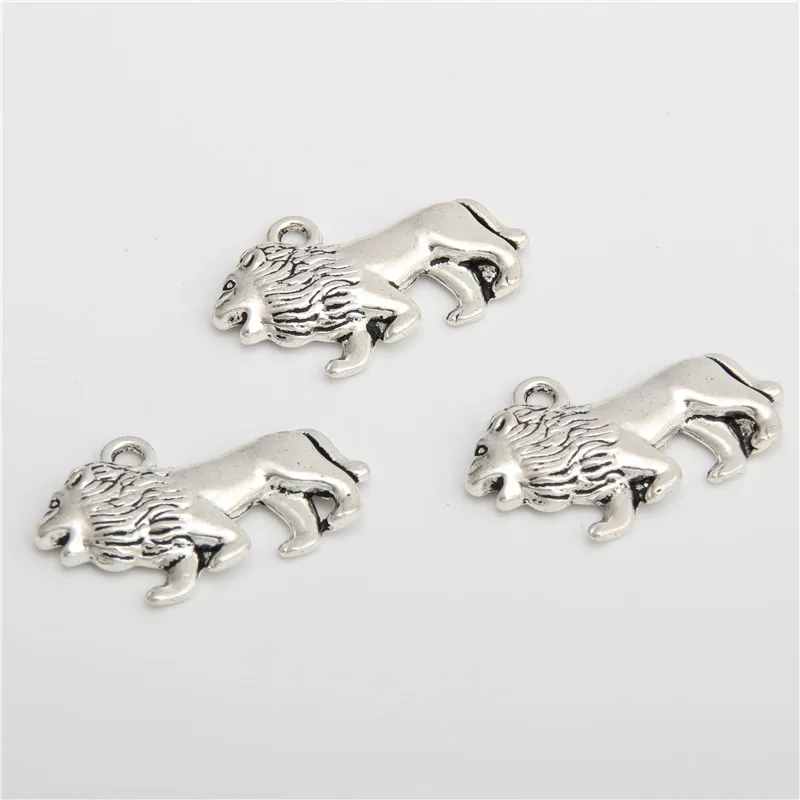 15pcs Metal Tiger Head Charms DIY Silver Color Color Lion Pendants For Animal Jewelry Making Accessorie