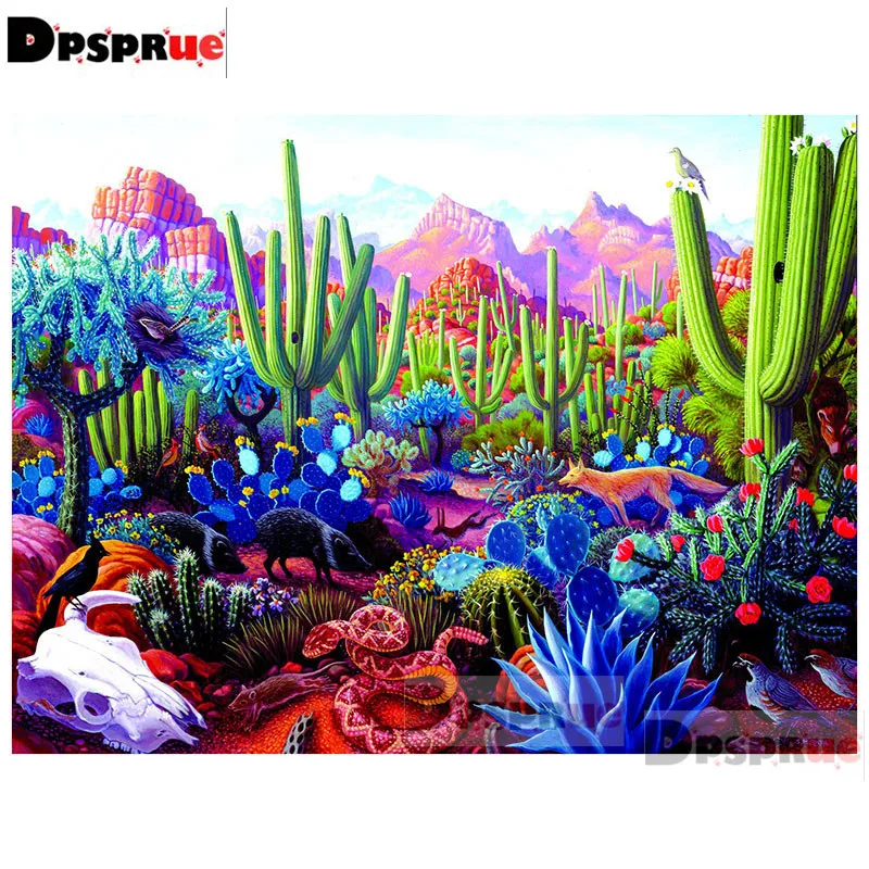 Dpsprue Full Square/Round Diamond Painting Kit Cross Stitch cactus Diamond 3D Embroidery DIY 5D Moasic Gift  DP507