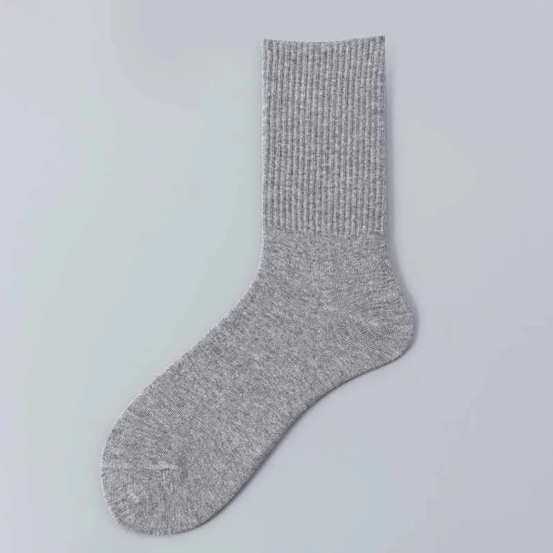 Chaussettes de couleur unie pour hommes, grandes tailles, pour affaires, Harajuku, confortable, respirant, pur coton, déodorant, noir, 45 46