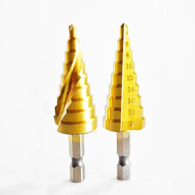 Pagoda drill bit straight flute spiral ladder tower step reamer stainless steel iron aluminum plate metal drill bit