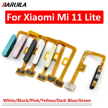 100% 새로운 Xiaomi Mi 11 Lite 홈 버튼 지문 메뉴 반환 키 센서 지문 스캐너 플렉스 케이블 테스트