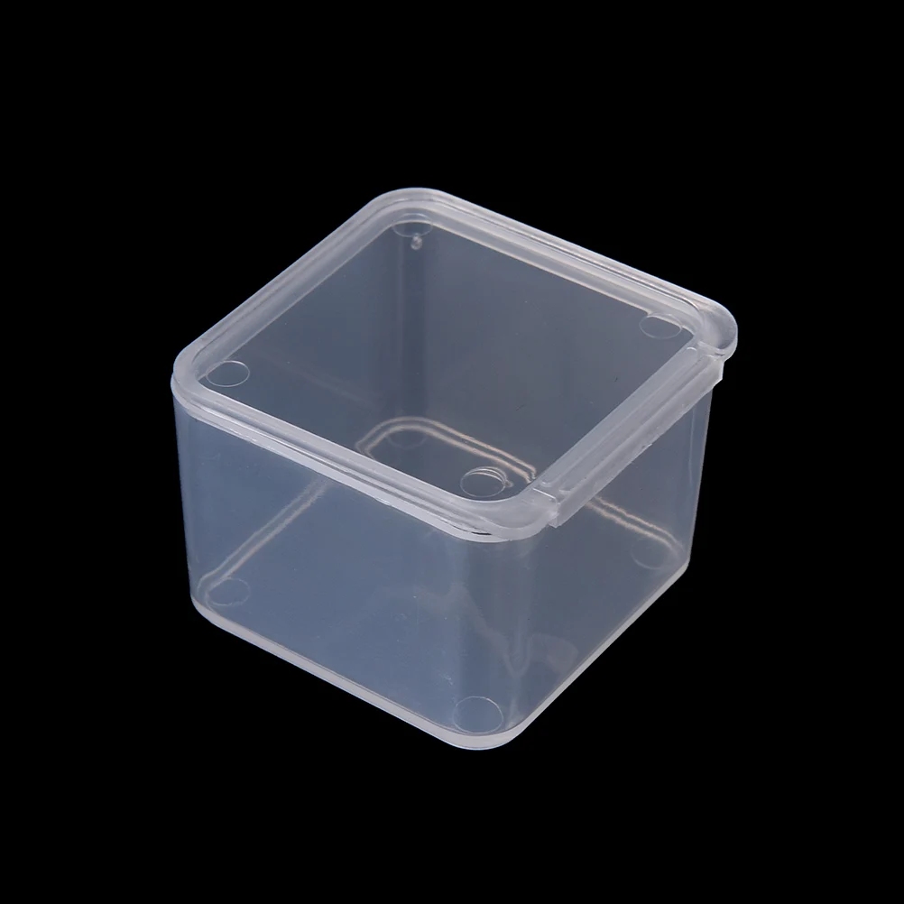 1pc Small Travel Transparent Plastic Box Storage Collections Product Packaging Box Mini Case 4*4*2.8cm/1.57*1.57*1.1in