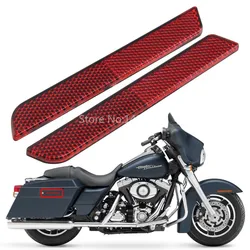 Refletores vermelhos para motocicleta, alforje rígido, trava, peças decorativas para harley touring, road king, electra, street glide 94-13