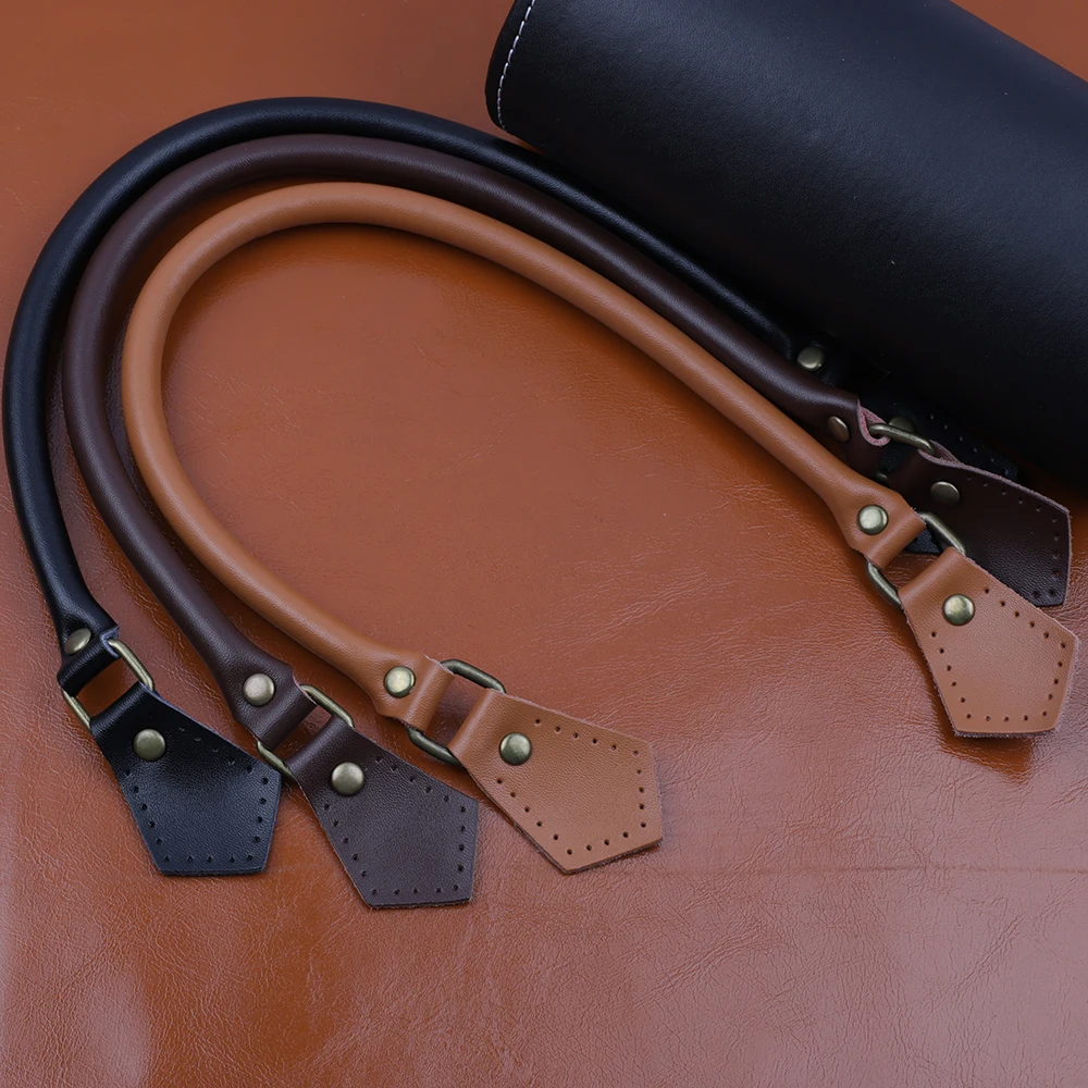 2Pcs Leather Bag straps Handle Straps Real Cow Leather Bag Handles for DIY Bag Parts Genuine leather bag straps suppliers