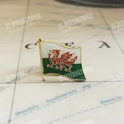 Wales National Flag Lapel Pins Crystal Epoxy Metal Enamel Badge Paint Brooch  Decoration Souvenir Suit Personality Commemorative