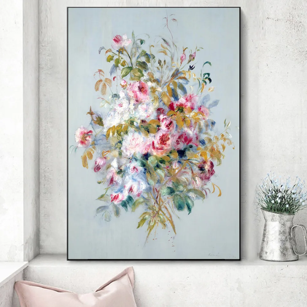 

Bouquet Of Roses Flowers blossom Oil Painting On Canvas Wall Art Poster And Prints Home Decor Picture For Living Room Cuadros