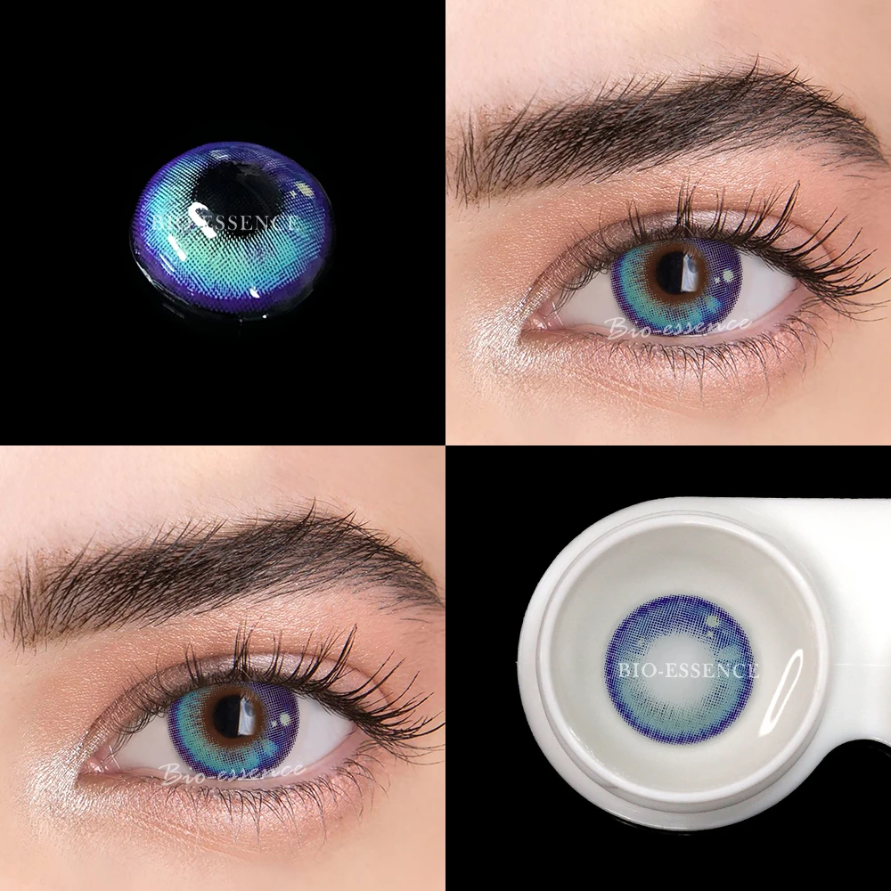 Bio-essence 1Pair Colored Contact Lenses Color Lens Eyes Lentillas Verdes Naturales Lenses With Diopters Fashion Lenses