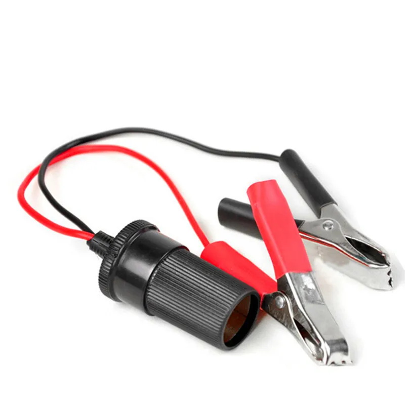 alligator clips to cigarette lighter 1pcs small battery clip to cigarette lighter hole socket, power converter,  car air pump, alligator clip cable