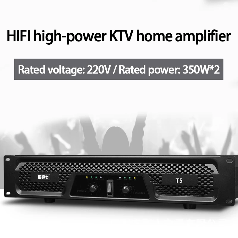 

KYYSLB T3 350W*2 Professional Digital Fever HIFI High-power Subwoofer Amplifier Stage Performance KTV Home Pure Amplifier