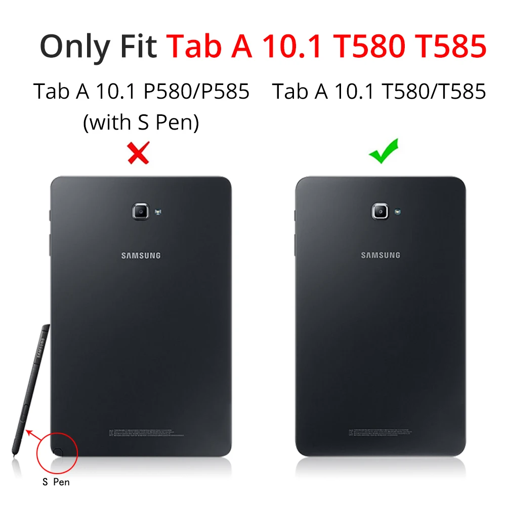 For Samsung Galaxy Tab A 10.1 2016 SM-T580 T585 360 Degree Rotating Stand Holder Tablet Cover Protective Shell Funda Coque