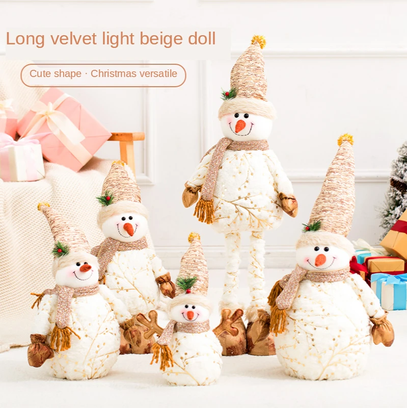 

Christmas Snowman Elk Alpaca Cart Doll Decorations Hotel Shopping Mall Window Scene Decoration Cute Snow White Alpaca Ornaments