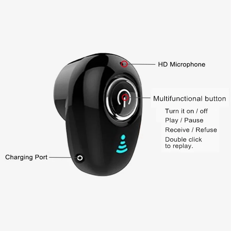 S650 Mini Bluetooth-Tương Thích Tai Nghe Chụp Tai Không Dây Tai Nghe Vô Hình Auriculares Tai Nghe Nhét Tai Nghe Tai Nghe Âm Thanh Nổi Với Mic