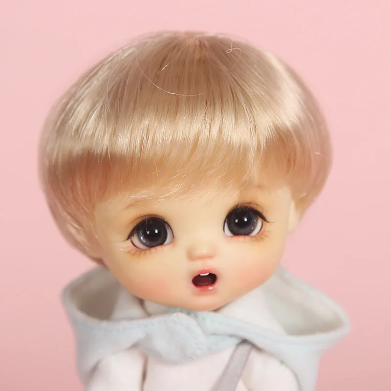 Adorable Doll Wig Golden brown black Short Hair Cute Bobo Style for ob11、1/8 BJD Doll curls Doll accessories