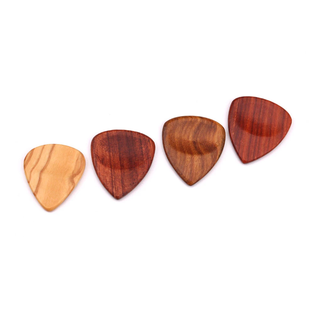 1 Set Wooden Plectrums Picks with Storage Case Accessories for Guitar Bass Banjo FK88