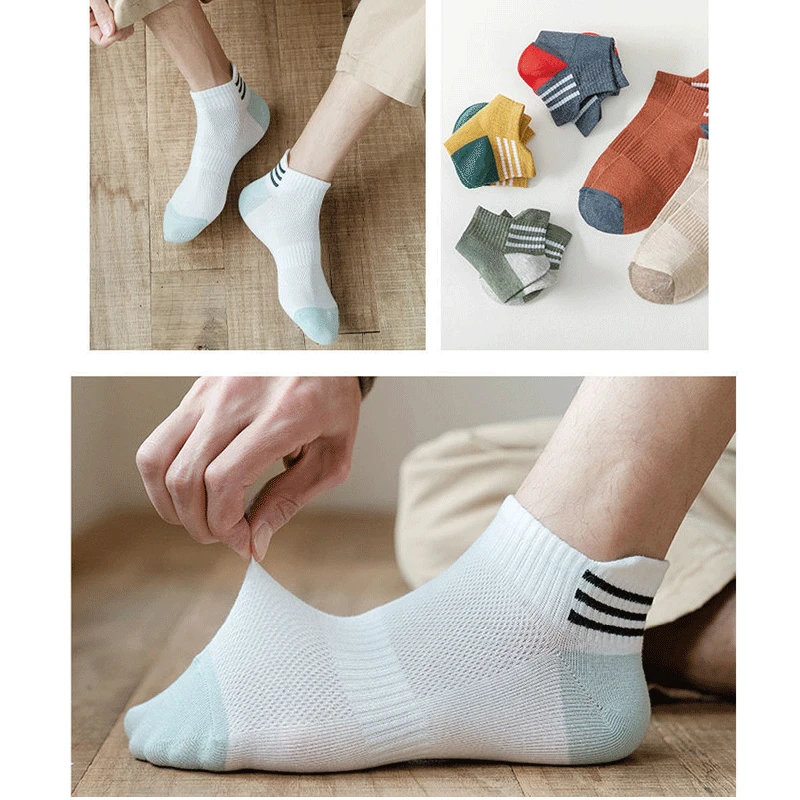 5pairs شاومي الرجال الصيف الجوارب تنفس عرق ماصة قارب الجوارب المنخفضة قطع رقيقة الربيع الخريف مواسم الجوارب الرياضية المد