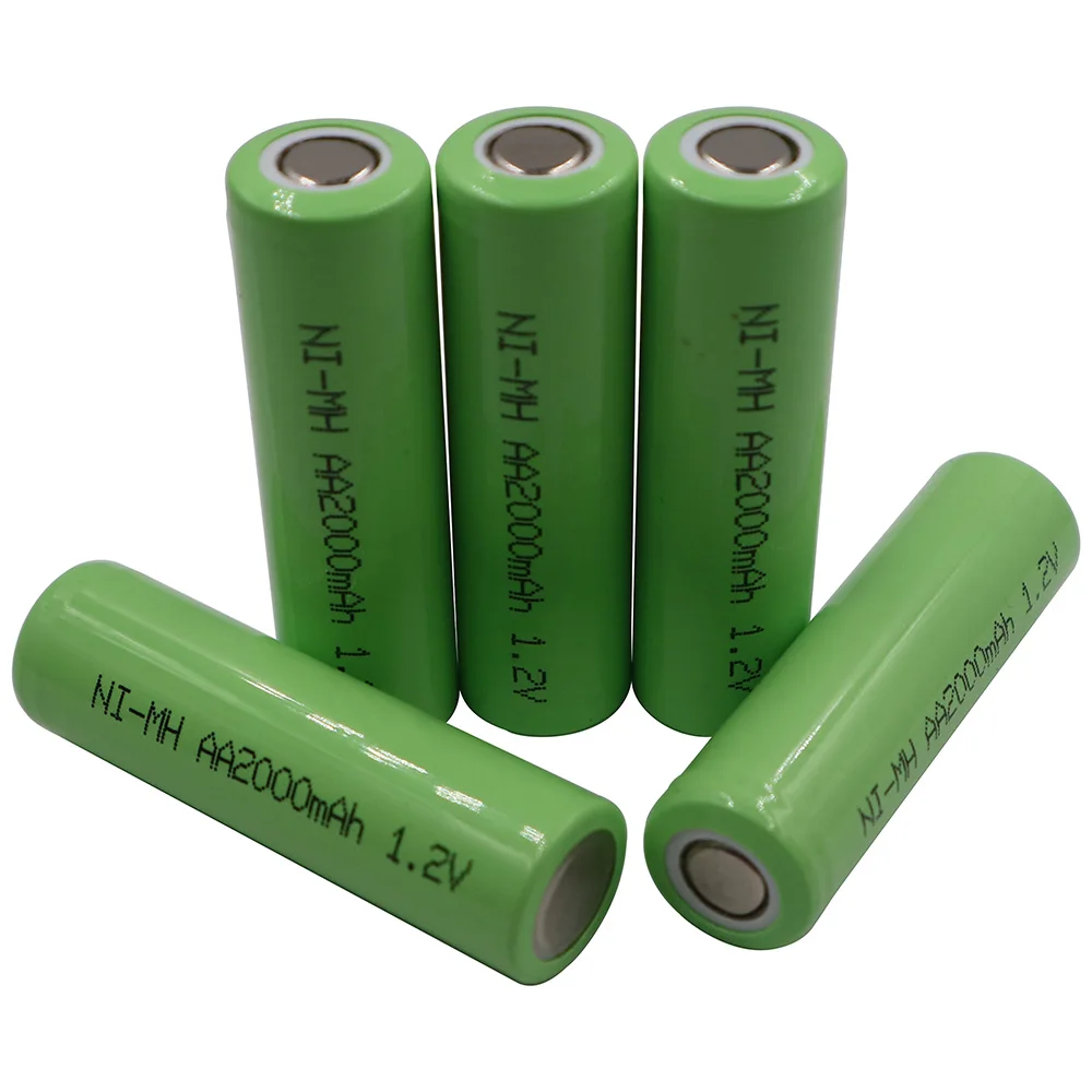 C&P AA 2000mAh 1.2V Ni-MH Power Vacuum Cleaner Battery Cell Discharge Current 2A 2.0Ah Flat Point Rechargeable NiMH