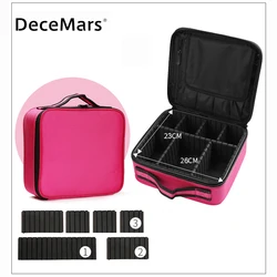 DeceMars Portable Eyelash Storage Box  Eyelash Extension Tools Bag Cosmetic Case Blue