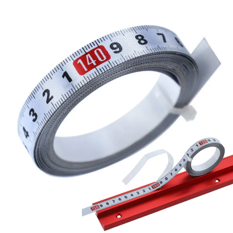 1-5M Thép Không Gỉ MITRE Theo Dõi Thước Dây Tự Dính Hệ Mét Quy Mô Người Cai Trị Không Rỉ Bền Và mặc-Resistan Thước