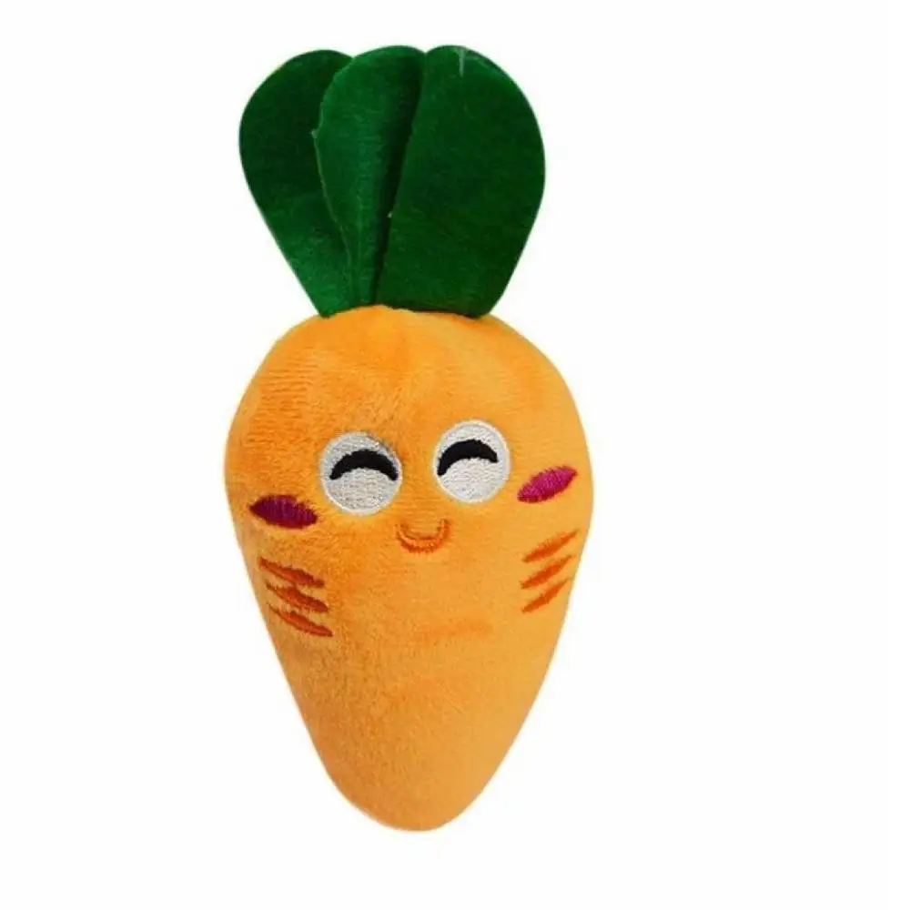 Pet Supply Soft Fleece Smiling Carrot Cute Dog Chew Squeak Toys For Small Dog Puppy Squeaky Plush Sound Cute Vegetable Carrot