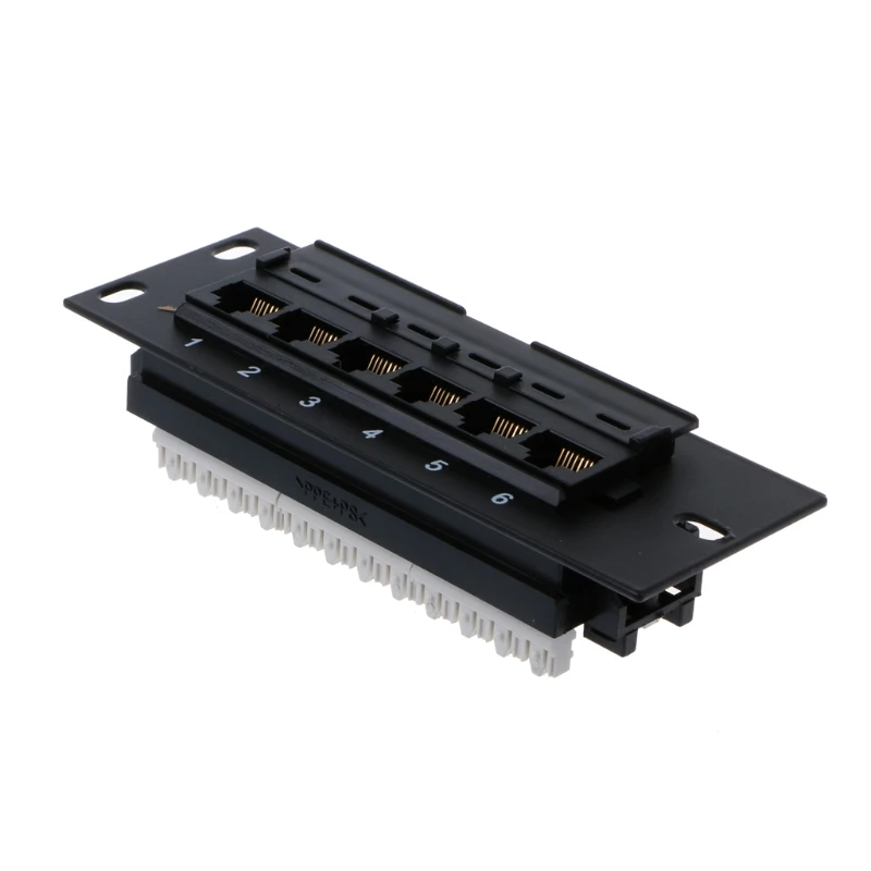6 porty CAT5 CAT5E Panel krosowy RJ45 sieci wieszak montażu na ścianie uchwyt mocujący — zdjęcie 3