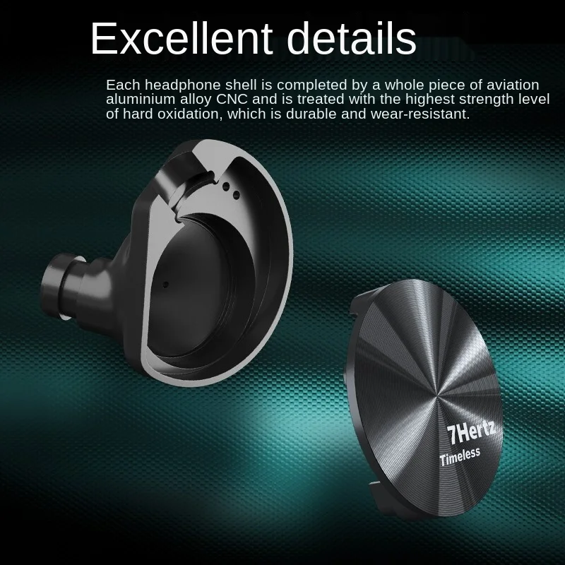 سماعة رأس مسطحة خالدة 7 هرتز داخل الأذن سماعات أذن سلكية مضخم صوت MMCX معدني عالي الدقة HiFi سماعة رأس للموسيقى كابل قابل للفصل 7 هرتز