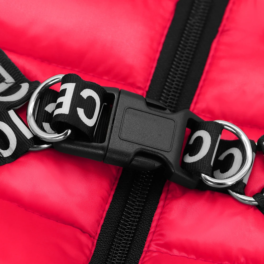 Warme Winter-Hundekleidung mit Geschirr, dicker Baumwoll-Hundemantel, Daunenjacke, Haustierkleidung, Outfit für kleine und mittelgroße Hunde, Chihuahua – Detail 14
