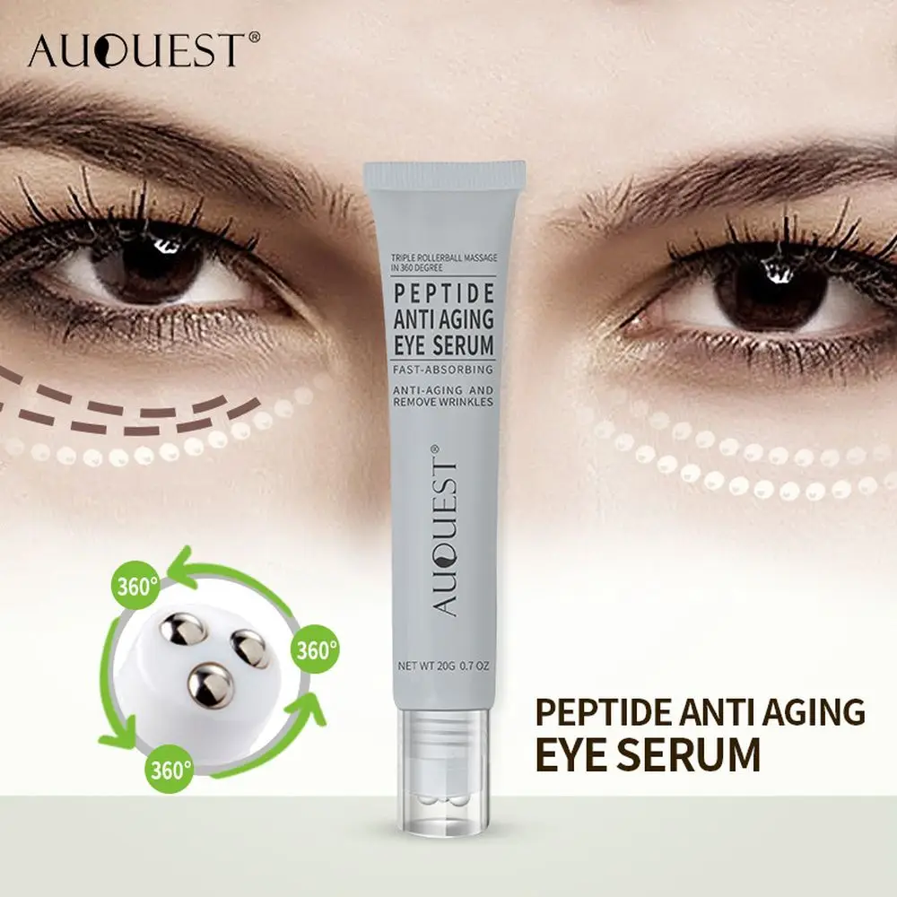 AuQuest peptydy Ageless natychmiast krem z kwasem hialuronowym Serum Essence Gel Roller masaż ujędrniający zmarszczki Puffy pielęgnacja oczu