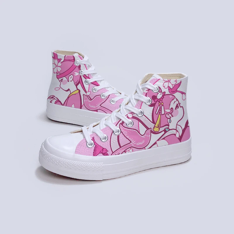 Amy and Michael 2021 Autumn New Desingers Sneakers Lovely Kawaii Girls Students Graffiti Canvas Shoes Woman Vulcanize Shoes