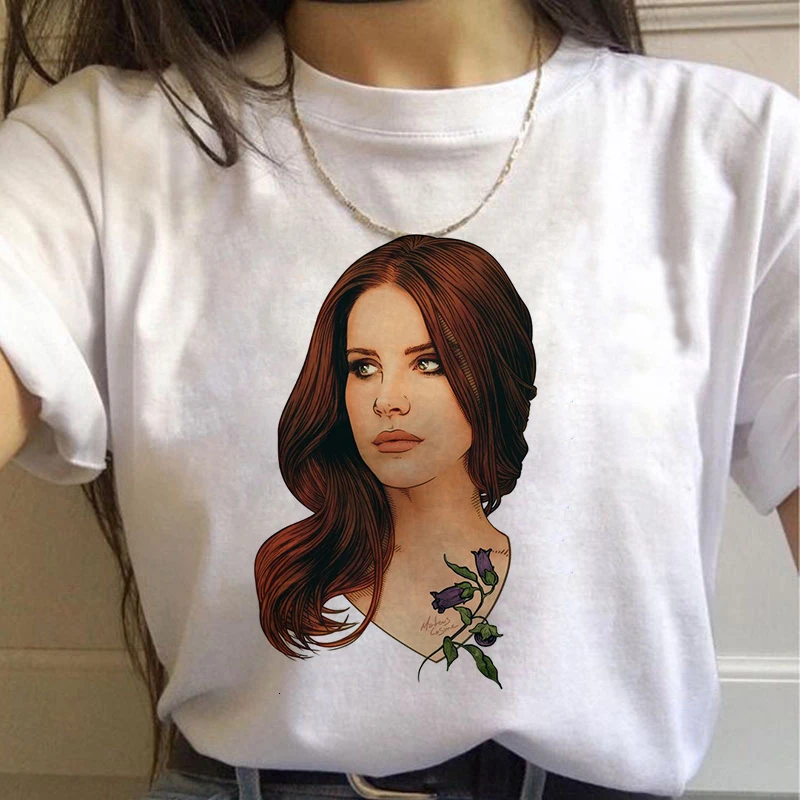 90s Graphic Aesthetic Tshirt Korean Style Top Tees Female Lana Del Rey Harajuku Ullzang T Shirt Women Funny Print Fans T-shirt