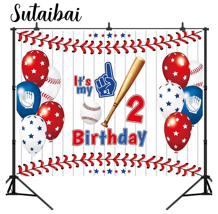 Baseball Theme 1/2 Birthday Backdrop Half Way To One Banner Boy Girl Kids Sport Party Balloons Decoration 6 Month Background