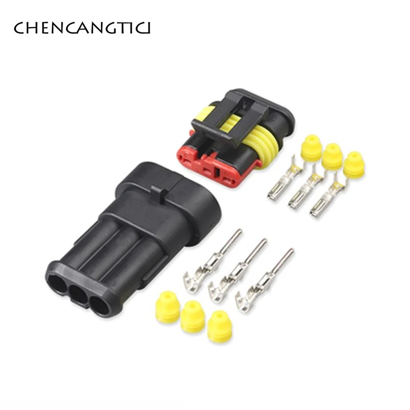 Conector eléctrico AMP Super Seal para coche, lámpara de xenón impermeable automotriz, enchufe macho y hembra, 1 Juego, 2, 3, 4, 5, 6 pines