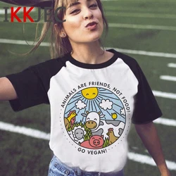 Cute Anime Vegan Friends Not Food tshirt female harajuku white t shirt graphic tees women t shirt harajuku couple clothes