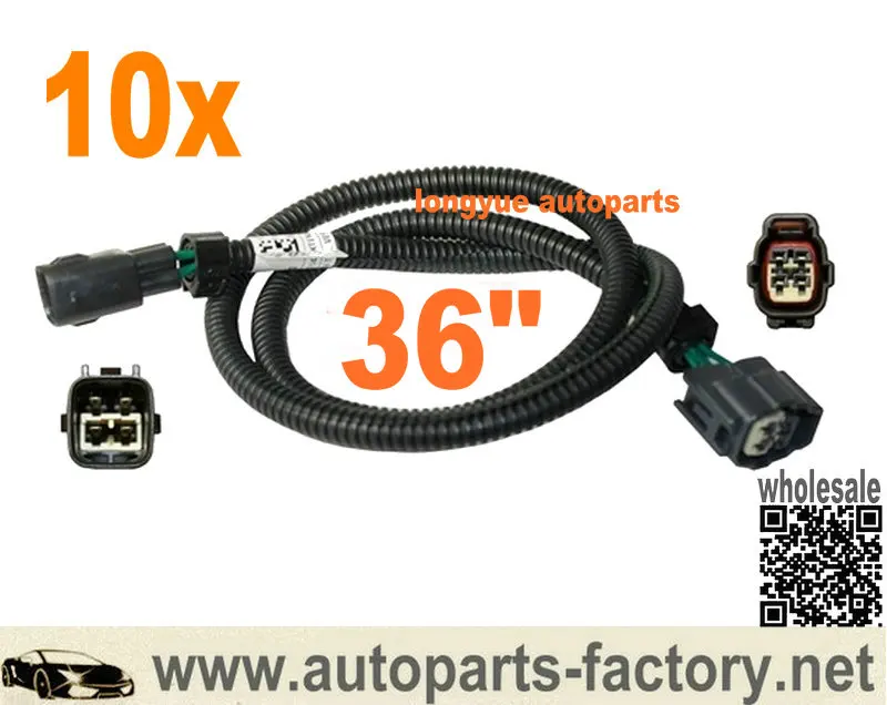 Longyue 10pcs 4 pin Oxygen O2 Sensor Extension Harness for Toyota