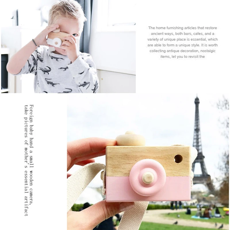 New Cute Nordic Hanging Wooden Camera Toys Kids Toy Gift Home Room Decor Furnishing Articles Toys For Kid Photography Prop Gifts