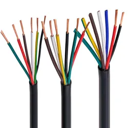10m PVC cable 2 3 4 5 6 7 8 10 12 14 16 20 24 core control signal wire 22AWG0.3 0.5 0.75mmsheathed wire