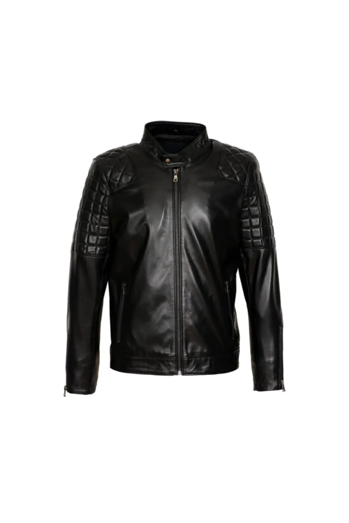 Genuine leather jacket sheepskin black coats new street fashion spring autumn season wear completely handmade turkey