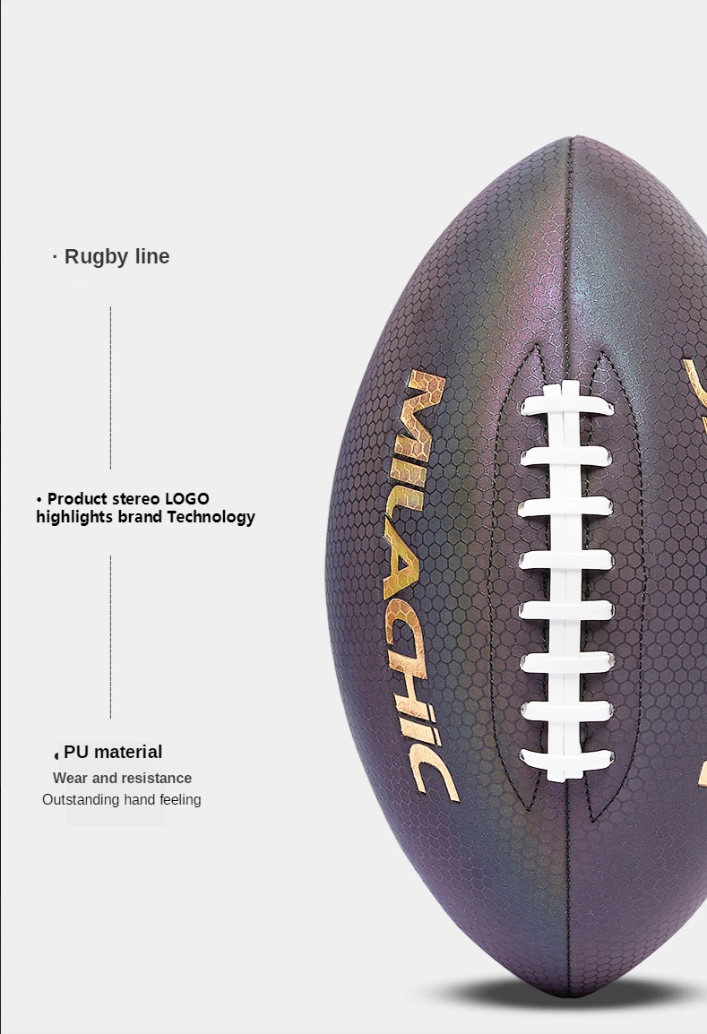 American Football Luminous Reflective Rugby Ball ballon de foot for special rugby for youth adult rugby game bola de futebol