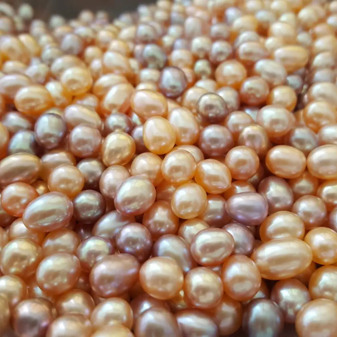 100 Pieces High Quality  Loose Oval 5-6mm Freshwater Pearls Cultured Pearl  Natural Colors For Jewelry Diy