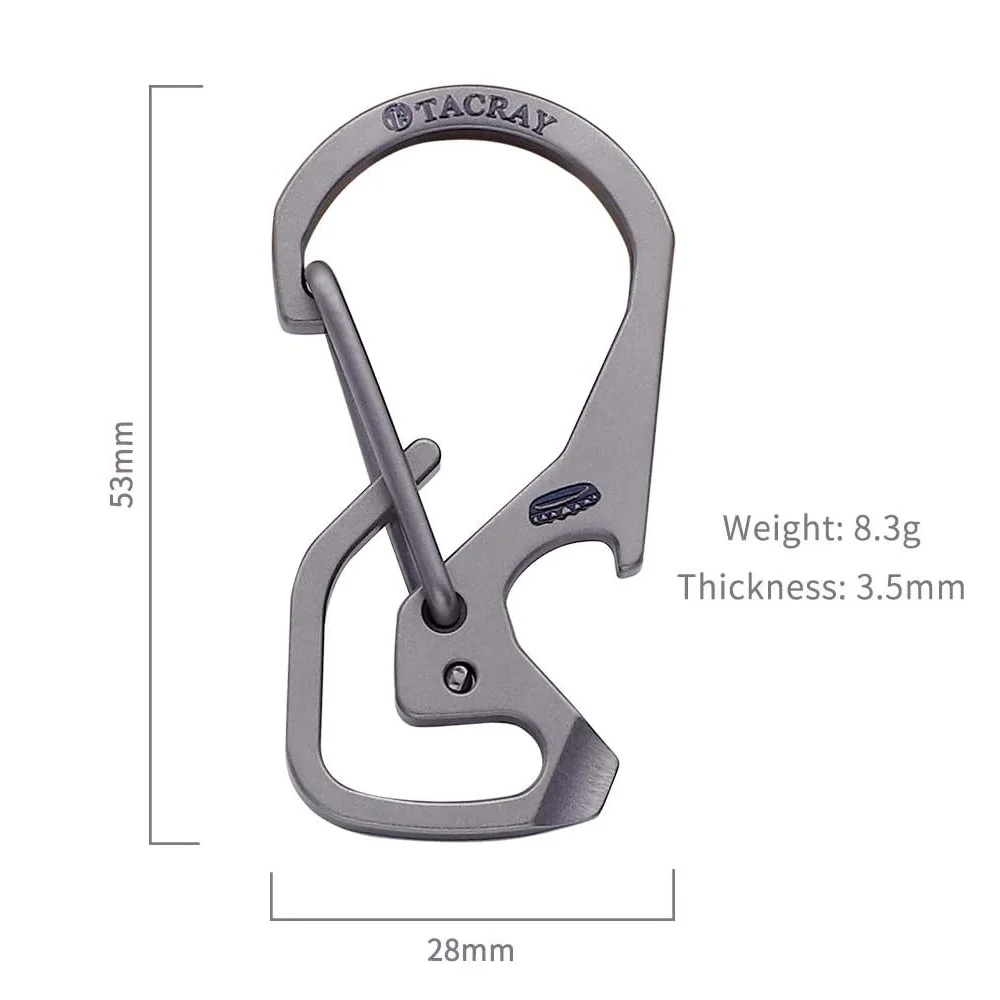 TACRAY-mosquetón de titanio EDC, llavero con Clip de liberación rápida, Mini mochila antipérdida de liberación rápida, gancho tc4con multiherramienta