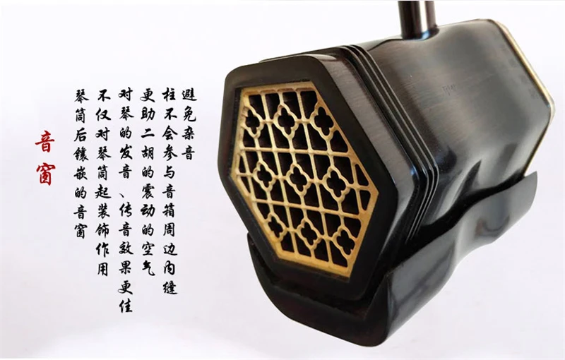 Ebony Upscale Musical Instrument by Wang Jiawang, 100% Ture Python Skin, Full Erhu Accessories, Chinese Instrument